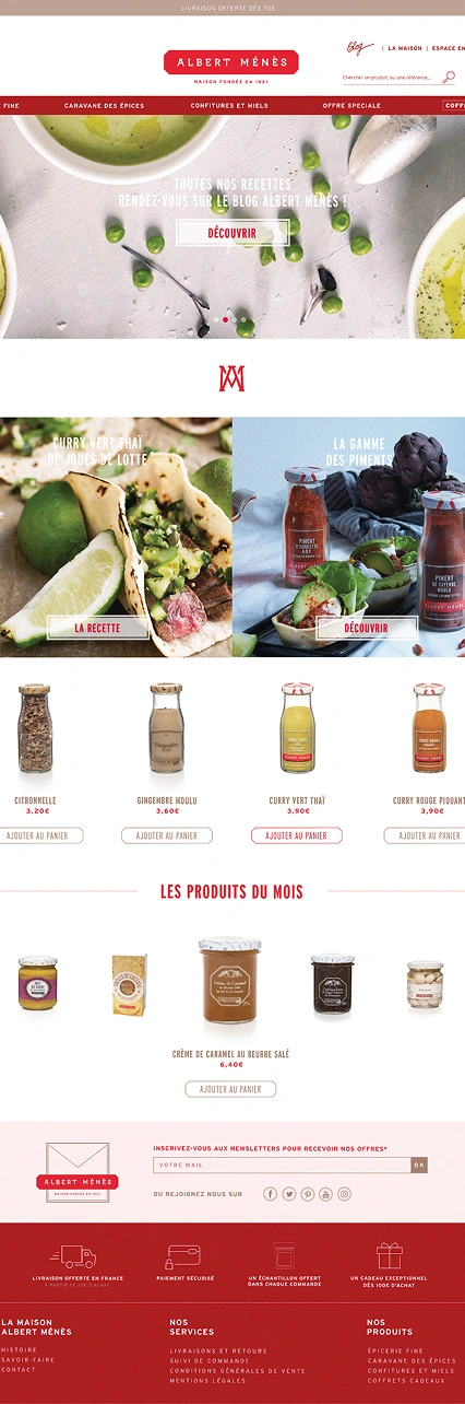 ALBERT MENES - Conception site PrestaShop- Food