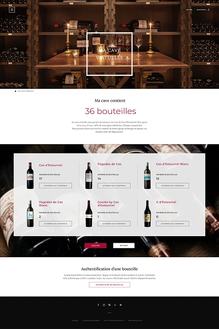 conception site wordpress COS D'ESTOURNEL cave virtuelle